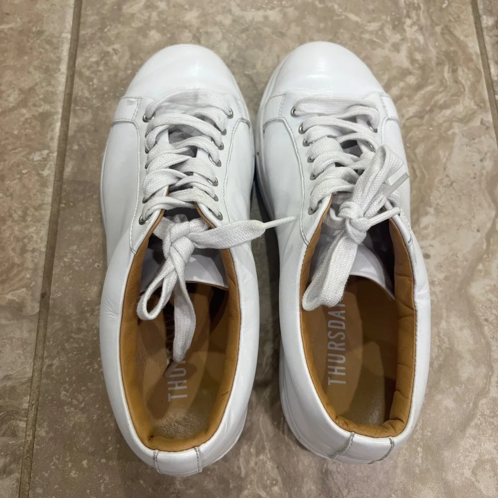 Thursday Boot Company Premier Low Top White Leather Sneakers Womens‎ 7.5